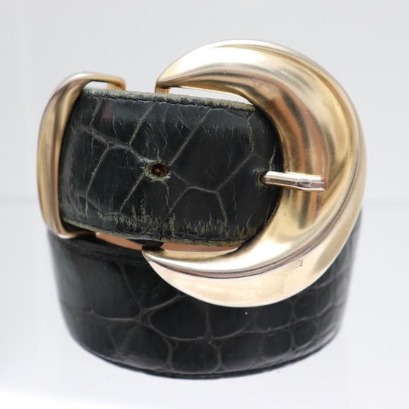 Neiman Marcus Italian Alligator Calfskin Belt RARE main image 7